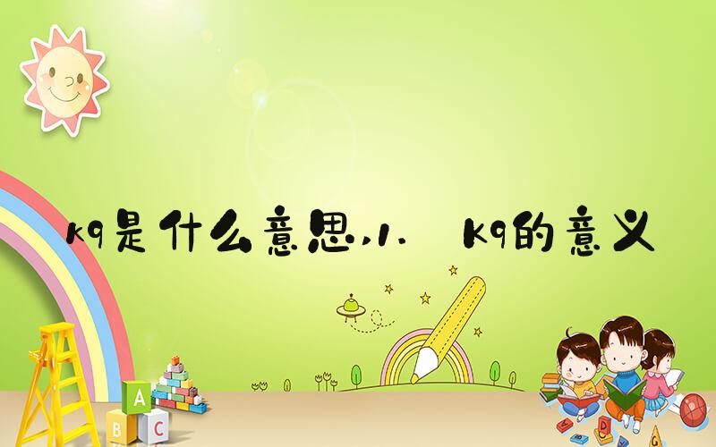 k9是什么意思 1. K9的意义